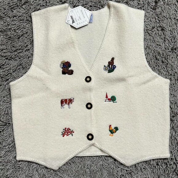 Meister Jackets & Blazers - Meister 90s Vintage Retro Patterned New Wool Deadstock Vest Size L